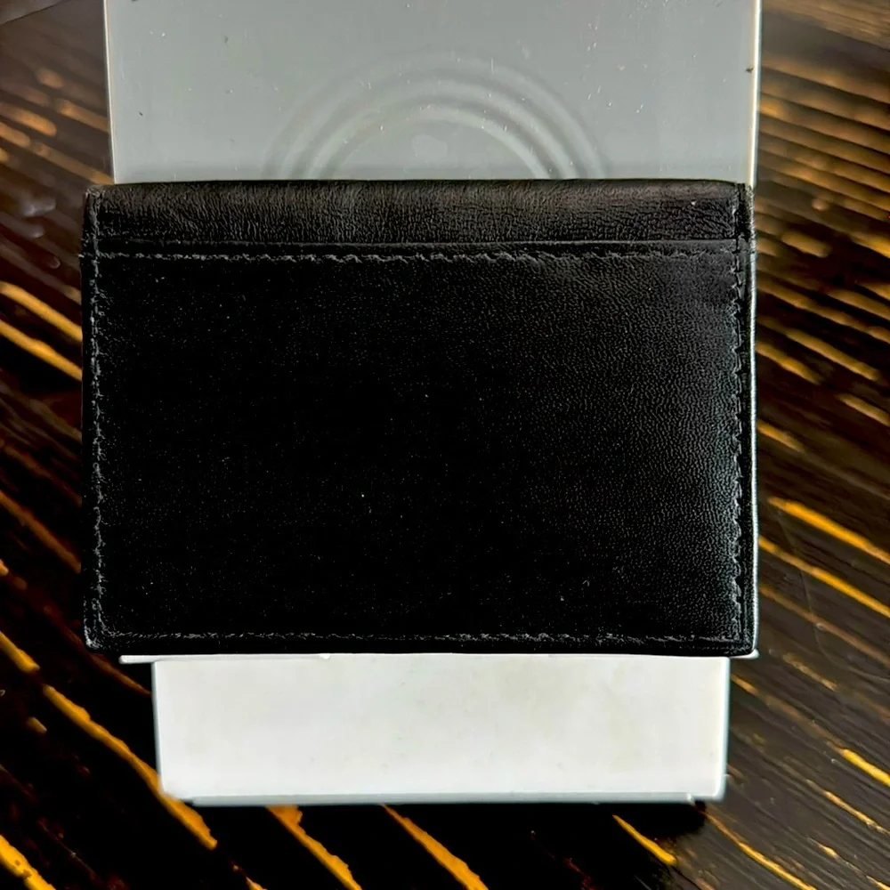Genuine leather Men’s Classic Black Card Holder Wallet Thin Small